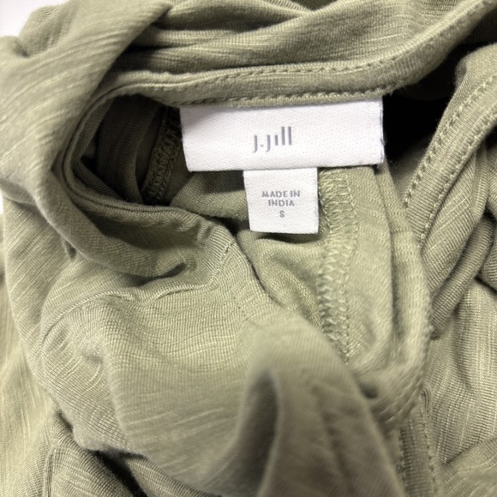 J. Jill Women's Small Sage Green Cotton Modal Maxi Dress Cap Sleeve Pockets - Picture 6 of 7